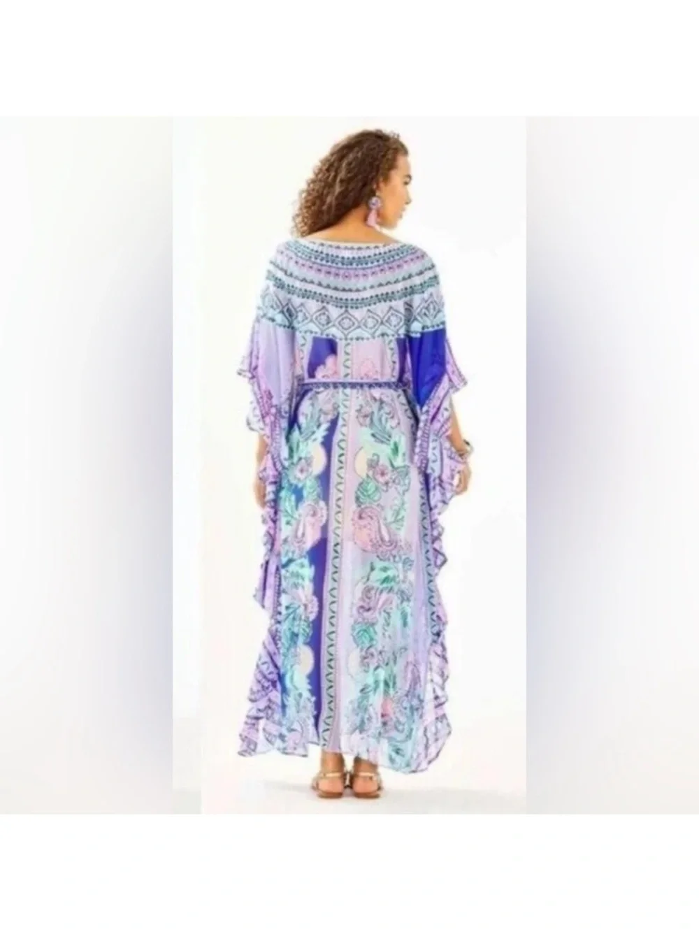 Lilly Pulitzer Lavender & Blue Floral Maxi Dress